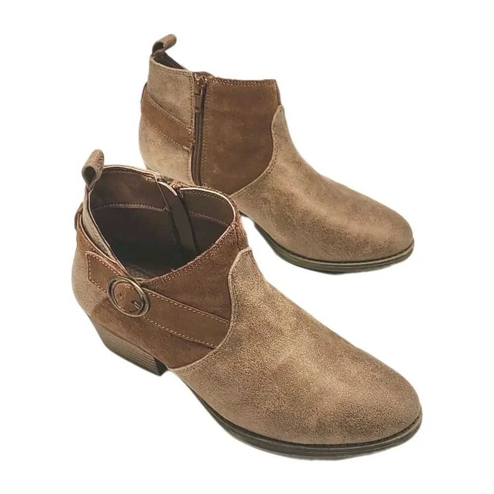 Skechers Ankle Boot Bootie Shoe Sz 8 Air Cool Memory Foam Brown Suede 1.75